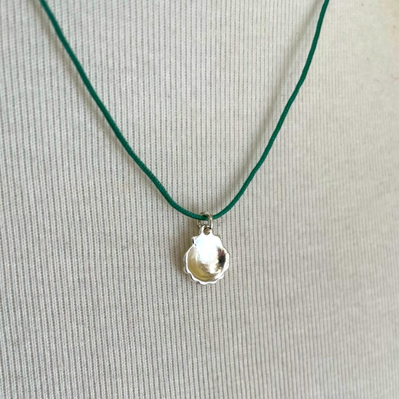 Shell Necklace on Turquoise Cord - Picture 3 of 4